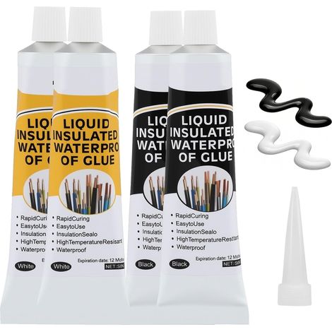 4 x 30ml Liquid Insulating Adhesives, Black (1/5)