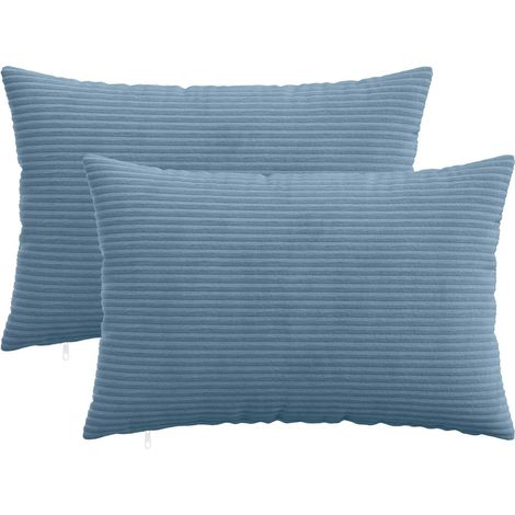 Cushion Cover 2 pcs HEERLEN Blue 30 x 50 cm Corduroy vidaXL (1/5)