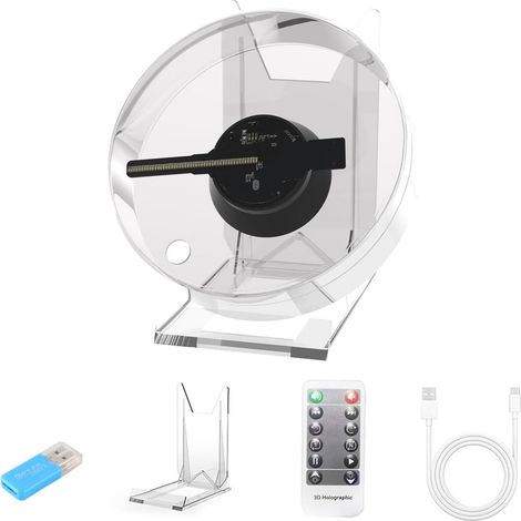 Ventilateur holographique 3D, projecteur holographique avec télécommande WiFi et application, affichage publicitaire (1/5)