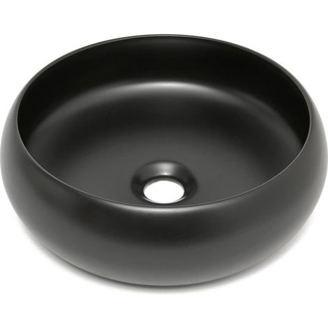 Feel Design lavabo à poser 36x36 cm noir mat sans trop-plein, qualité SAT, (SATUMFEEL3636BKM)