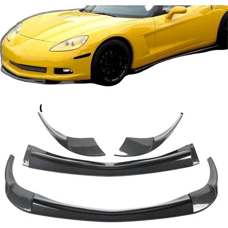 Spoiler anteriore, protezione anticollisione, progettato per i modelli base della Corvette C6, stampa effetto fibra di carbonio (1/2)