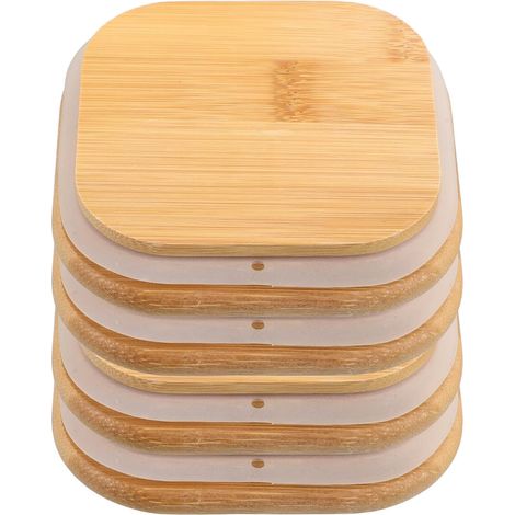 Lot de 4 couvercles carrés en verre pour bocaux, du café et du sucre