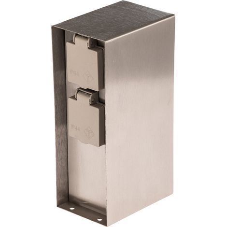 [NEUWERTIG] B-Ware Prios Smarte Steckdosensäule Steckdose Wlan 23cm Edelstahl Tuya Außenbereich