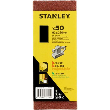Stanley - Set 50 feuilles abrasives, 93x230 mm STA31225-QZ (1/2)