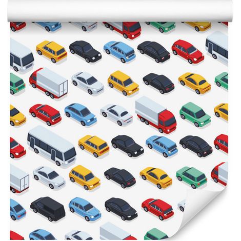 Papier peint Voitures, camions et bus colorés 50x1000 cm (1/5)