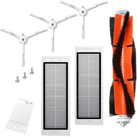 Pièces de Rechange pour Xiaomi Roborock S50 /S51 /S55 /S5 Max /S6 /S60 /S65, Kit d'accessoires pour Roborock S5 Max, 1 Brosse Principale, 2 Hepa Filtre, 3 Brosses Latérale-Karteo (1/4)