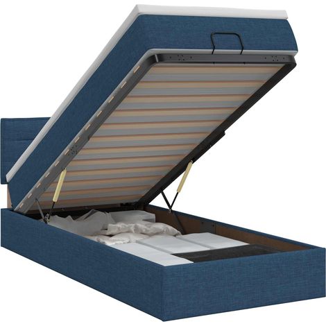 Letto ottomano con materasso Blu 90 x 200 cm Tessuto vidaXL (1/5)