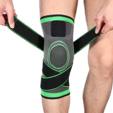 Protège-genoux de sport extérieur à sangle réglable pressurisée, genouillères pour vélo et basketball, équipement de protection multifonction. (1/4)