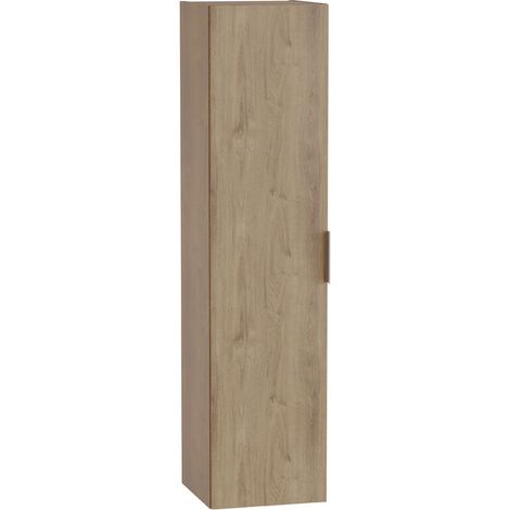 Vitra S20 Square Wall Hung 1-Door Tall Unit 350mm Wide - Maple Oak (1/3)