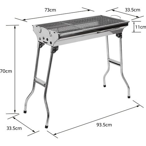 1 Barbecue à Charbon de Bois,Grille en Acier Inoxydable,Structure Pliable,Jardin,Camping,Pique-nique (1/5)