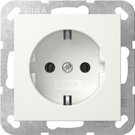 Gira SCHUKO-Steckd. o.Kr. System 55 Reinweiß m [446627], 4466 27