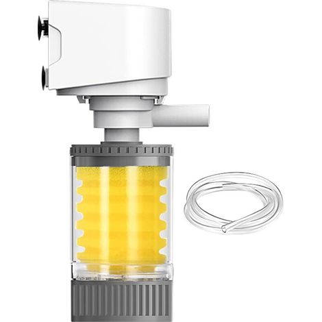 Filtre d'aquarium - Système de filtration multi-étapes réglable avec fonction d'aération et d'oxygénation, 4 W (1/5)