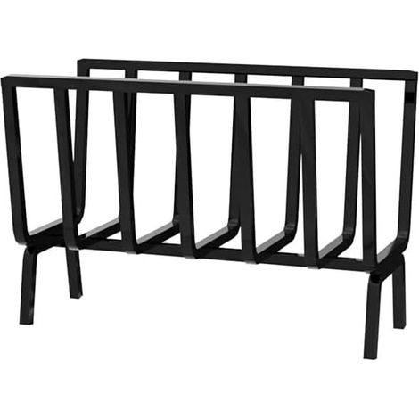 Porta Legna brucia legna in Ferro per Camino e Barbecue, Braciere Brucia Legna, Nero 40x20 cm