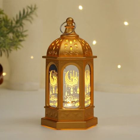 Lanterne LED Ramadan, veilleuse, décoration de table pour les fêtes, Aïd Moubarak, décoration intérieure illuminée (1/5)