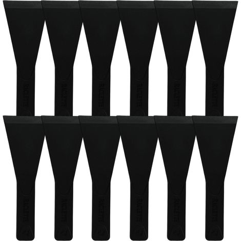 Lot de 12 Spatule pour Raclette Grill, Grattoir Antiadhésif en Nylon, Petite Pelle Résistante à la Chaleur, Accessoire Cuisine pour Fromage Fondue, Noir (1/5)
