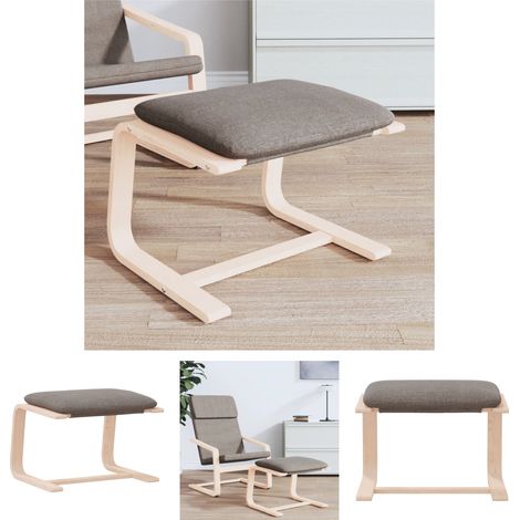 Fußhocker Birkenholz - vidaXL Fußhocker Taupe 51x41x40 cm Stoff - Fußhocker für Wohnzimmer (1/5)