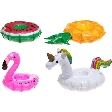 Porte-gobelets gonflables pour piscine - Lot de 4, thème été