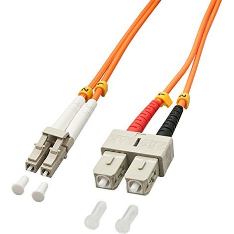Lindy LC/SC 2m Cable de fibra óptica e InfiniBand Multicolor, Naranja