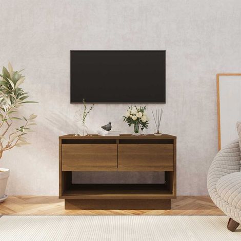 vidaXL TV Cabinet Brown Oak 70x41x44 cm Engineered Wood (1/5)