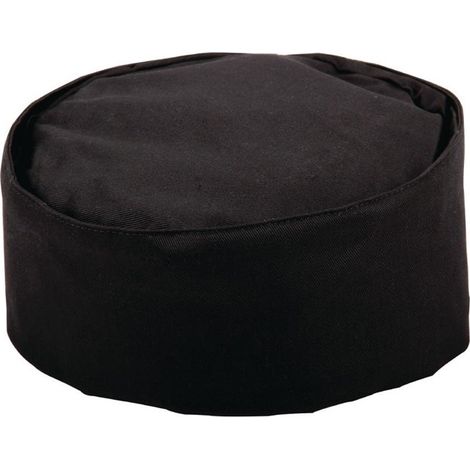 Calot de Cuisine en Polycoton Noir - Taille L - Whites Chefs Clothing