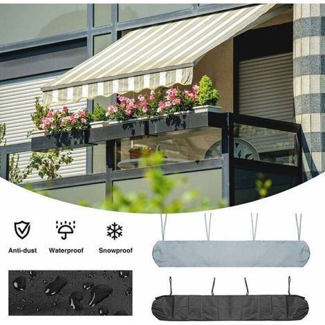 Schutzhülle für 5-m-Markise, staubdicht für Terrassenüberdachung, grau, Aufbewahrungshülle (1/5)