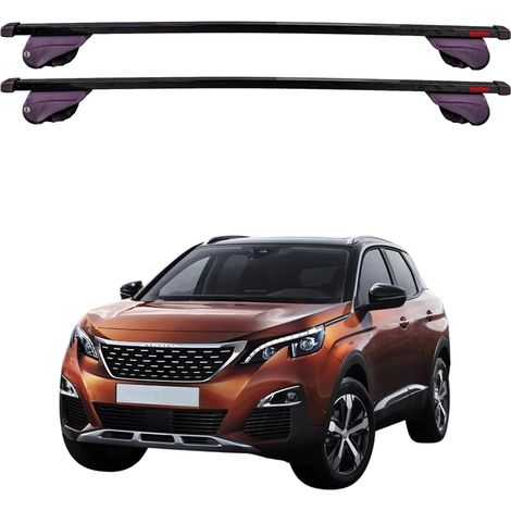 Mont Blanc Activa Acier ReadyFit 201 - Peugeot 3008 II 2016- - 2 Barres de Toit pour Rails intégrés - Charge Jusqu’à 100 kg - Prêtes à Poser sans Outil - 4 serrures avec clés - Garantie 5 Ans (1/5)