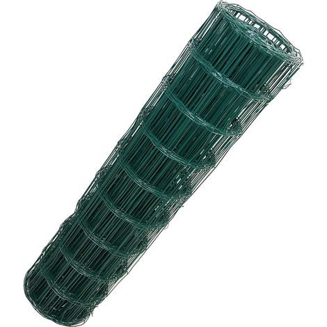 Wire Mesh Fencing with Green PVC Coating, 7.5x10cm Hole Wire Netting, 2mm Wire Thickness, Metal Fence Wire Mesh Roll for Decorative Fencing Outdoor Security Plant Protection (0.9M x 10M) (1/5)