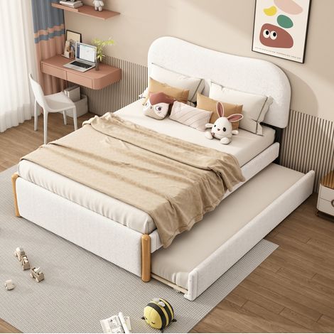 Lit adulte couchage gain de place 140x200 blanc OKMYHOME (1/5)