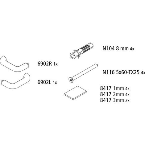 Kermi 2539345 EBLI041 Jeu de pièces de montage petites
