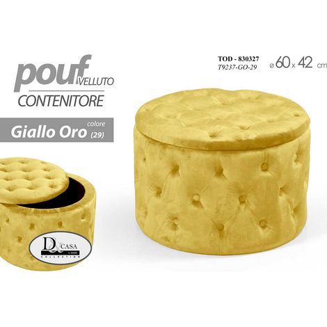 Pouf conteneur jaune ouvrable cm 60 x 42 h