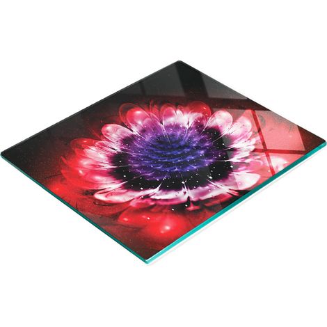 Vassoio da cucina in vetro con grafica floreale astratta 60x52 cm (1/5)