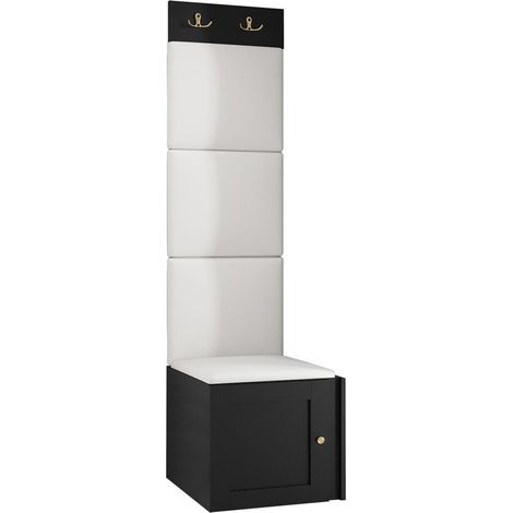 Conjunto para recibidor Hartford 378, Cuero ecológico Soft 017, 186x42x46cm, Cuero ecológico, MDF, Aglomerado laminado, Colocada, Montada en la pared (1/5)