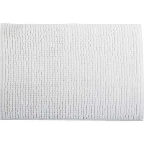 TAPIS DE BAIN CHENILLE 50X80 CM BLANC