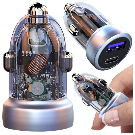 Caricabatterie da auto con ricarica rapida QC3.0 PowerDelivery PD Caricabatterie da auto Alogy 33W USB USB-C (1/4)