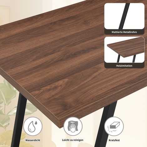 Bureau industriel avec 3 tiroirs, table de travail et rangement, bureau en bois robuste 138,5 cm pour bureau à domicile, atelier ou salle de réunion. (1/5)