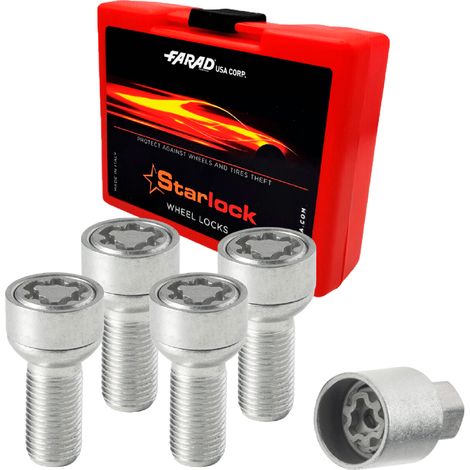 Vis de roue antivol pour Mercedes Sprinter dès 2018 M14x1,5 acier Gris lot de 4 avec clé (1/5)