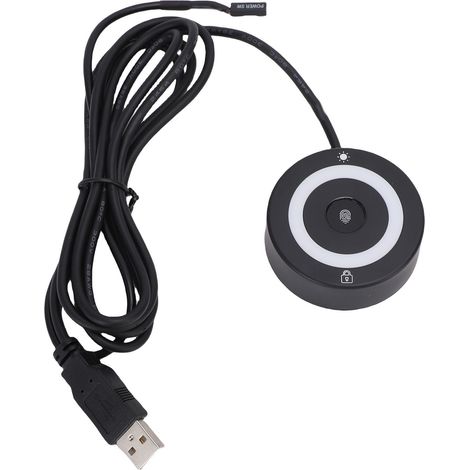 Lecteur d'empreintes digitales USB portable compatible Windows 10 et 11, tactile à 360°, reconnaissance rapide, scanner biométrique avec éclairage RGB (1/5)