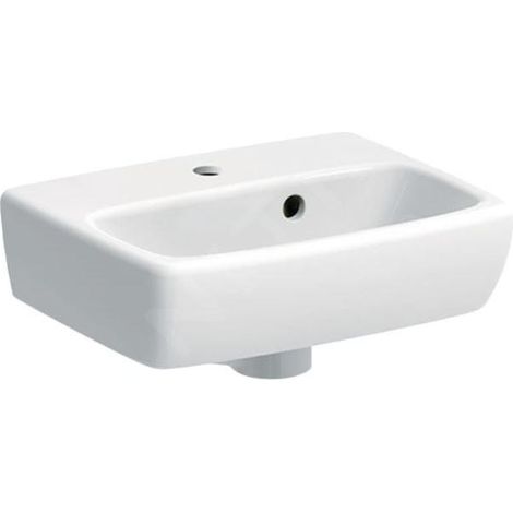 Geberit Selnova Square - Lave-mains 360x280 mm, avec un trou de robinetterie, avec trop-plein asymétrique, blanc 500.316.01.7 (1/2)