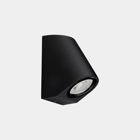 LEDS C4 Eko Applique murale extérieure inclinée à LED noire 6,1 W 3000 K IP66 à coupure de phase et variation d'intensité
