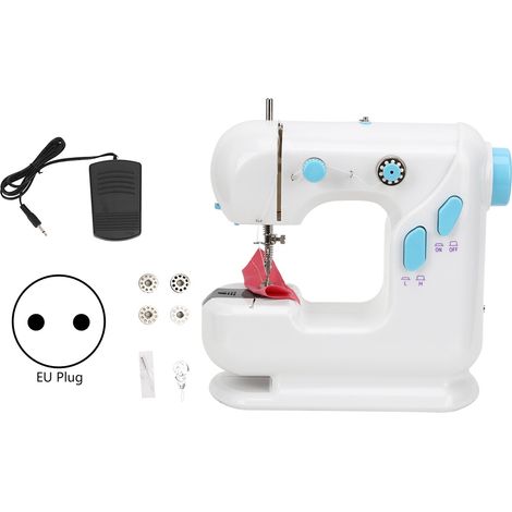 Machine à coudre portable mini outil de broderie multifonction pour usage domestique bureau (110-240V) prise ronde UE (1/5)