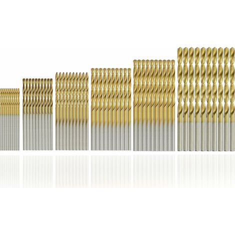 Green Mobility-60 pièces Twist Bits Micro Bits Metal HSS Bits Set Outils Bits en titane (1/5)