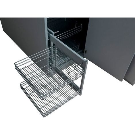 Ferrure d'angle avec corbeilles - Pour caisson hauteur mini : 520 mm - Pour caisson de largeur mini : 680 mm - Pour caisson de profondeur mini : 460 mm - Charge : 40 kg  - ITAR (1/5)