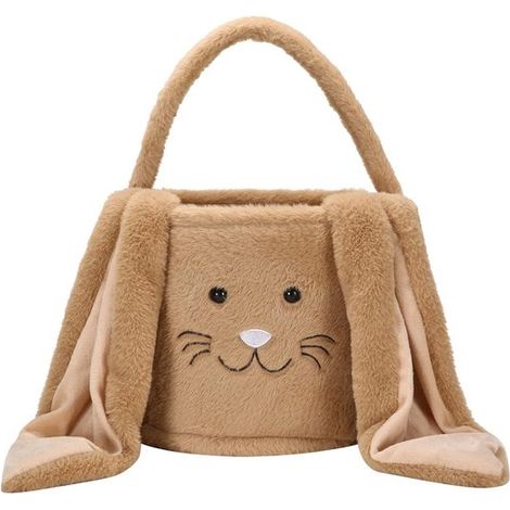 Cestino di Pasqua per bambini con coniglietto pasquale,cestino per uova di Pasqua (marrone) (1/3)