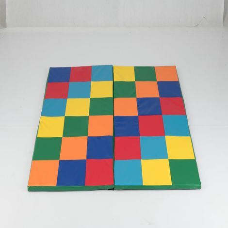 Alfombra de actividades plegable 144 x 144 x 3,5 cm fácil mantenimiento ambiente acogedor de piel sintética multicolor 200018157