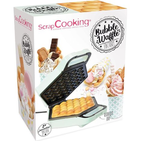 Bubble Waffle Factory - Machine à Gaufres Bulles de Hong Kong - Gaufrier Électrique pour Egg Waffles Boules Pâtisserie - Rotation à 180, Anti-Adhésif & Compact - Vert (1/5)