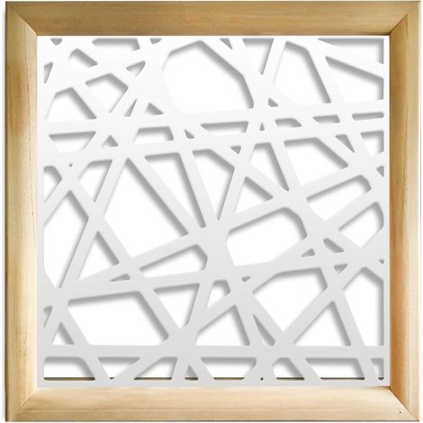 DIAGONAL SMALL - Modules décoratifs en bois et PVC - Couleur : blanc - Dimension : 98x98 cm