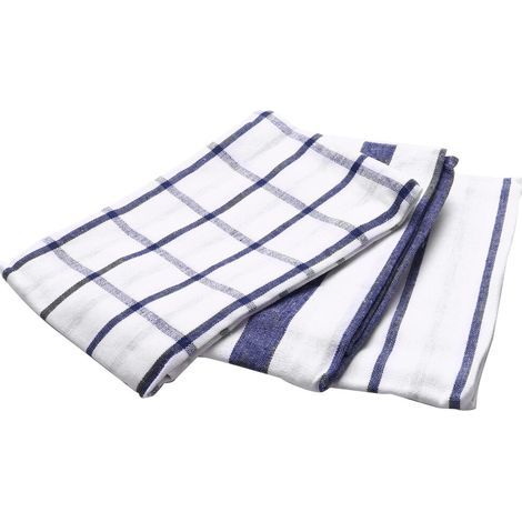 3 PièCe de Haute Qualité Bleu Blanc à Carreaux Rayé Torchon de Cuisine Serviette de Cuisine Serviette Nappe 100 % Tissu de Coton (1/4)