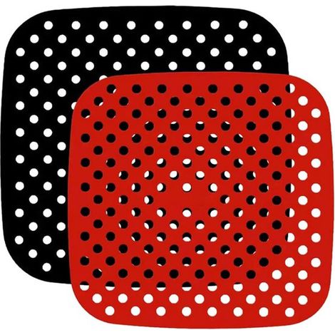 Confezione da 2 - Tappetini per friggitrice ad aria - Fodere in silicone per friggitrice ad aria - Tappetini in silicone riutilizzabili per alimenti da 7,5 pollici - Accessori antiaderenti e resistent (1/5)