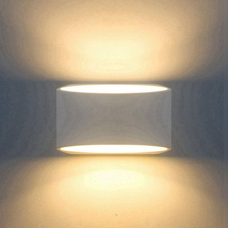 Appliques Murales en Platre 7W Vers le haut et vers le bas, LED Lampe Moderne Intérieur de Platre Chauffent Blanc pour Salon chambre cuisines