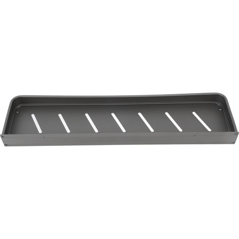 Étagère murale de douche en aluminium noir lisse, robuste et élégante, avec 5 crochets, idéale pour la cuisine et la buanderie (50 cm). (1/5)